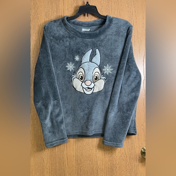 Disney Gray Fleece Pajama Top with Cartoon Character - Picture 1 of 5